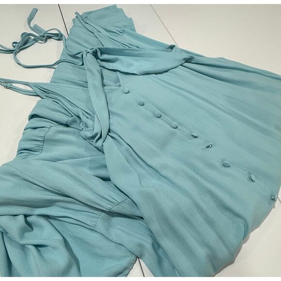 Shoedazzle Strappy Tiered Maxi Dress in Petit Four Blue Size XL - Picture 5 of 8